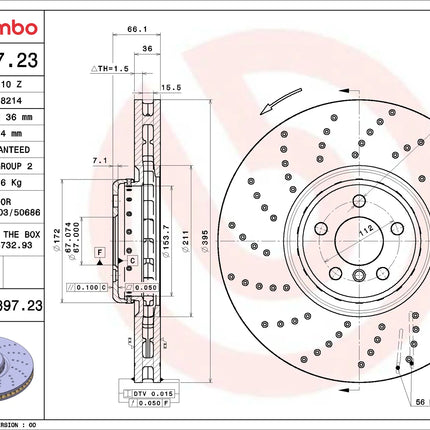 Brembo 09D89723/09D89823 Front Brake Disc - official Brembo product image