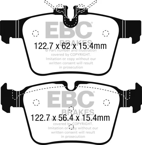 EBC Yellowstuff Rear Brake Pad Set for MERCEDES C Class W205 C220cdi and petrol & 2 more (DP42215R)