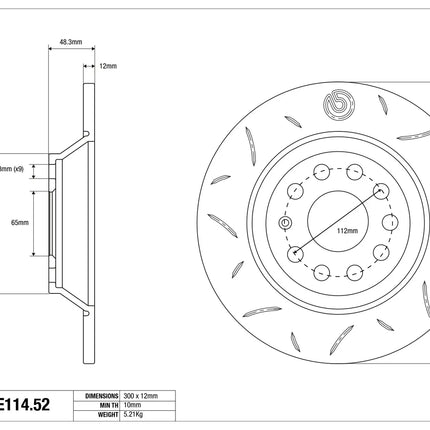 Brembo Sport Brake Discs for Skoda 300MM REAR KODIAQ