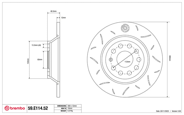 Brembo Sport Brake Discs for Skoda 300MM REAR KODIAQ