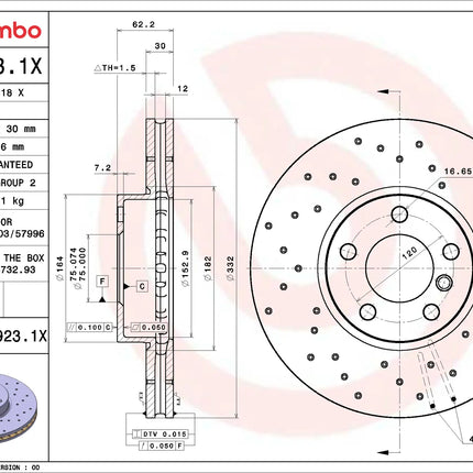 Brembo 0999231X Front Brake Disc - official Brembo product image