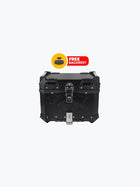Fort Knox TC 45L Aluminium Top Case Black – with backrest pad for motorcycles.