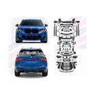 BMW X3 F25 to X3M F97 LCI body kit components with converted car views