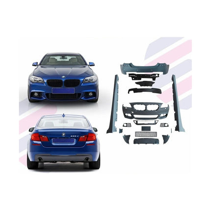 BMW 5 Series F10 M-Sport body kit components with converted car views