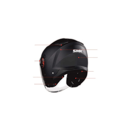 SMK GTJ Open Face Helmet - technical features