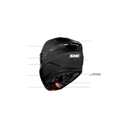 SMK Gullwing Modular Flip-Up Helmet - technical features