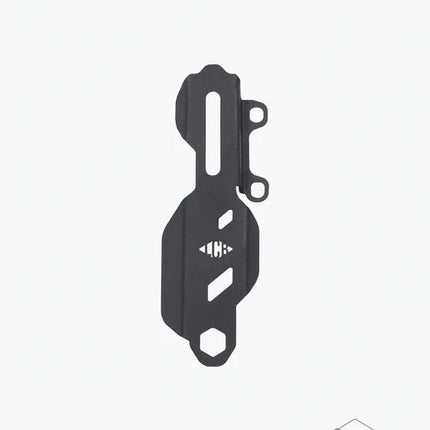 LCB Master Cylinder Guard Black for Royal Enfield Himalayan – durable mild steel rear brake cylinder protection cover.