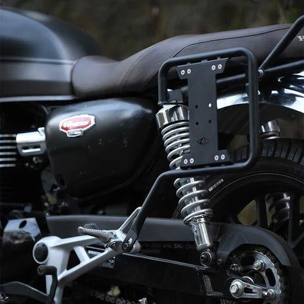 Legundary Honda Hness CB350 Saddlestay mild steel jet black with jerry can mount