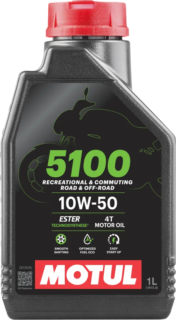 Motul 5100 10W-50 4T Technosynthese Semi-Synthetic Engine Oil for 4-Stroke Motorcycles