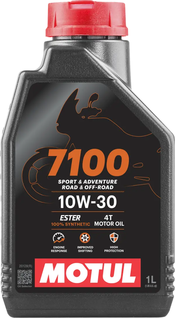 Motul 7100 4T 10W-30 fully synthetic motorcycle engine oil bottle