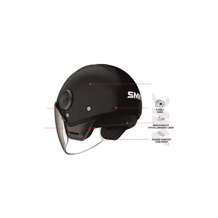 SMK Laminar Open Face Helmet - technical features