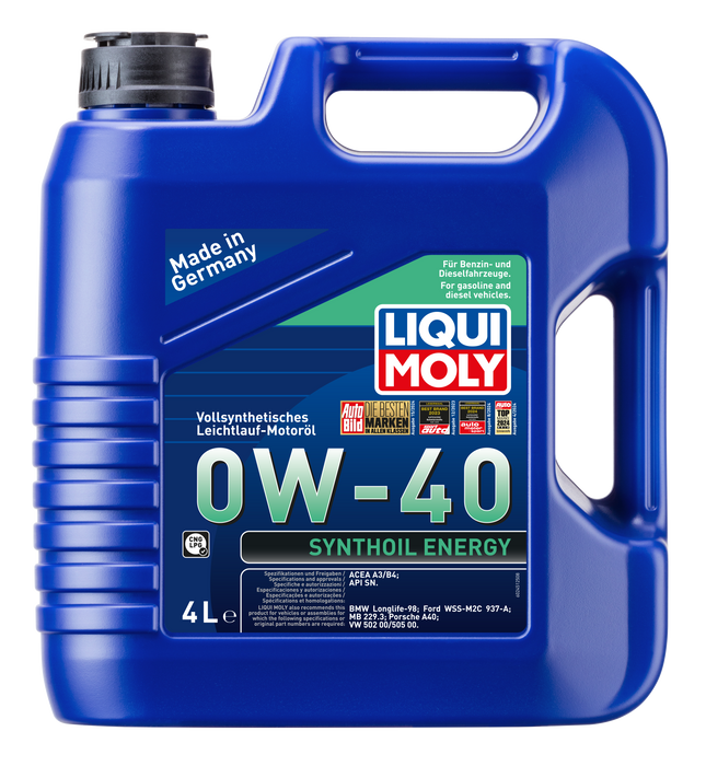 Liqui Moly Synthoil Energy 0W-40 fully synthetic engine oil 4 litre