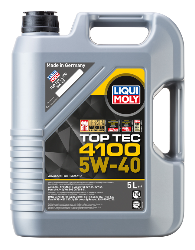 Liqui Moly Top Tec 4100 5W-40 fully synthetic engine oil 5 litre