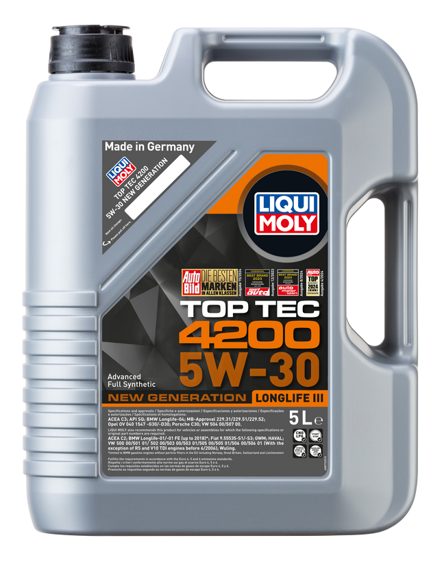 Liqui Moly Top Tec 4200 5W-30 New Generation fully synthetic engine oil 5 litre