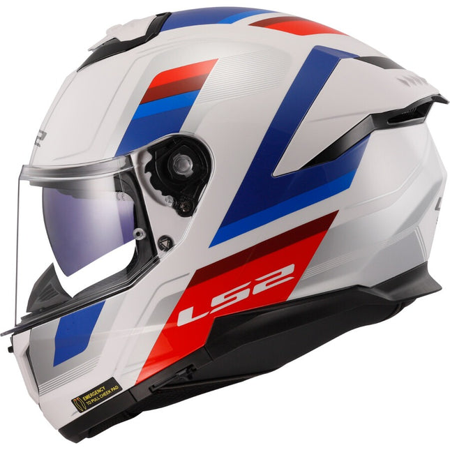 LS2 FF320 Stream II Vintage White Blue Red helmet, side view