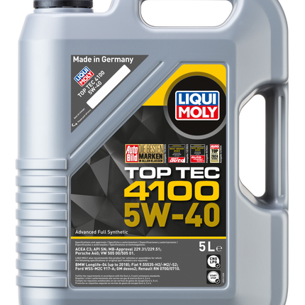 Liqui Moly Top Tec 4100 5W-40 fully synthetic engine oil 5 litre