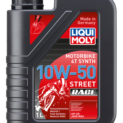 Liqui Moly Motorbike 4T Synth 10W-50 Street Race fully synthetic engine oil 1 litre