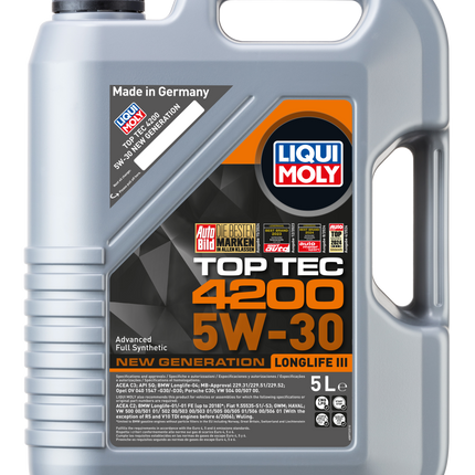 Liqui Moly Top Tec 4200 5W-30 New Generation fully synthetic engine oil 5 litre