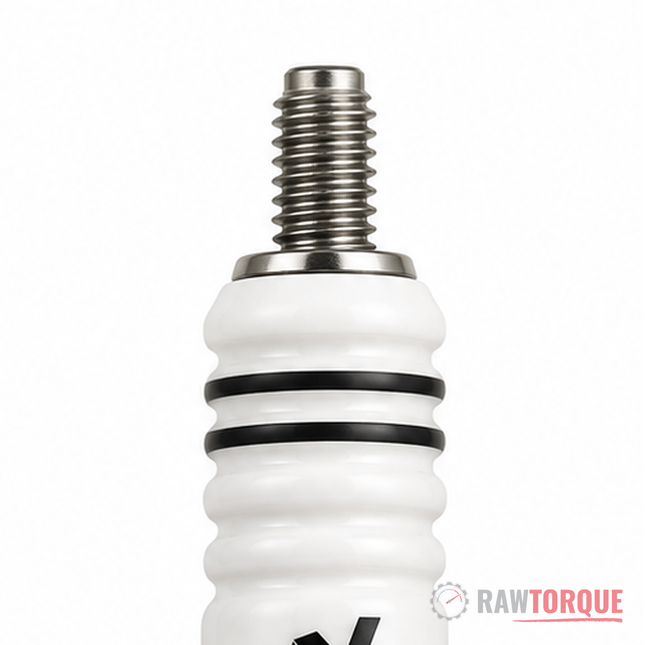NGage B8RII-8 double iridium spark plug, bare threaded terminal stud detail