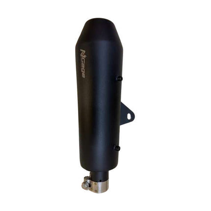 NGage AXOR slip-on exhaust in black textured for Royal Enfield Hunter 350