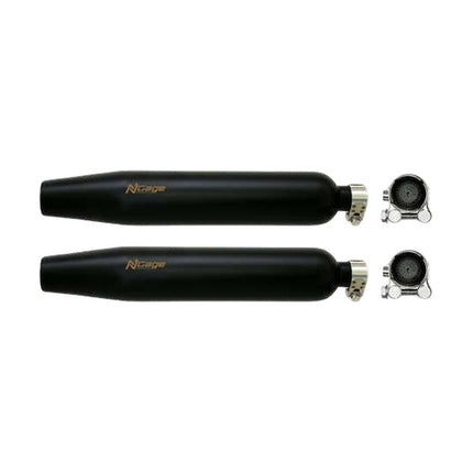 NGage PROPELLEX slip-on exhaust pair in black textured for Royal Enfield Super Meteor 650, Shotgun 650 and Classic 650
