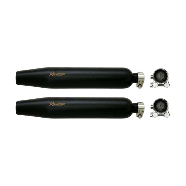 NGage PROPELLEX slip-on exhaust pair in black textured for Royal Enfield Super Meteor 650, Shotgun 650 and Classic 650