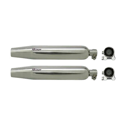 NGage PROPELLEX slip-on exhaust pair in chrome for Royal Enfield Super Meteor 650, Shotgun 650 and Classic 650