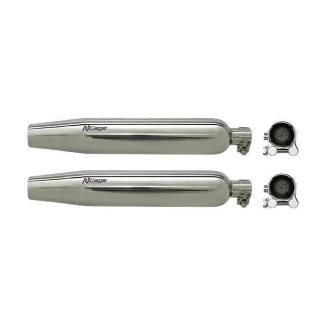 NGage PROPELLEX slip-on exhaust pair in chrome for Royal Enfield Super Meteor 650, Shotgun 650 and Classic 650