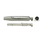 NGage RHINOX slip-on exhaust in chrome with link pipe and clamp, for Royal Enfield Meteor 350 and Classic 350 Reborn