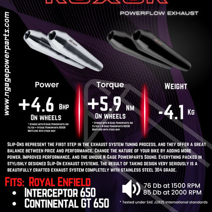 NGage ROXOR catalogue page with power, torque, weight and sound figures