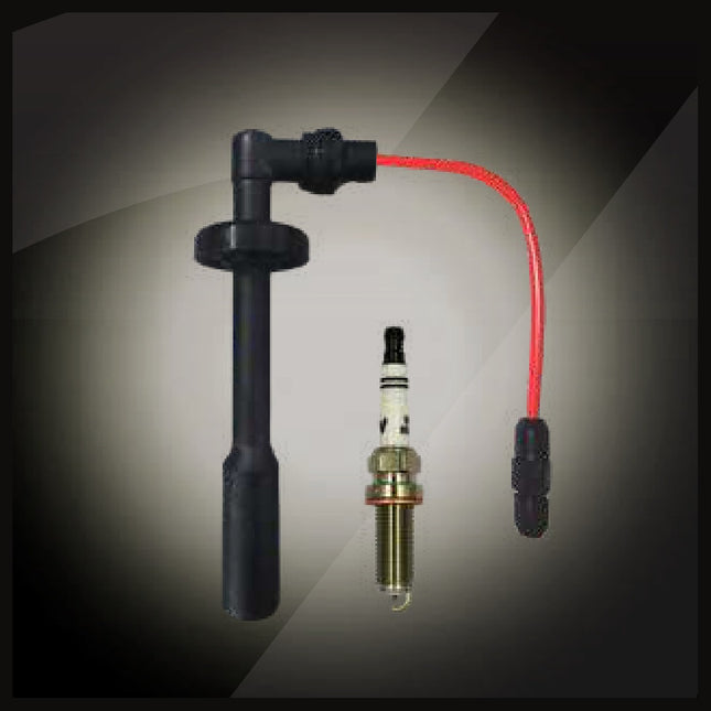NGage HPKIT-KTM390 spark plug kit for KTM 250-390 and Bajaj NS400: VH8RTII-9 plug, resistor cap, racing cable and brass splicer