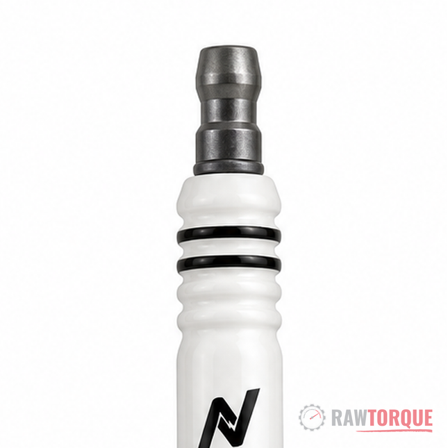 NGage VH8RTII-9 double iridium spark plug, bare threaded terminal stud detail