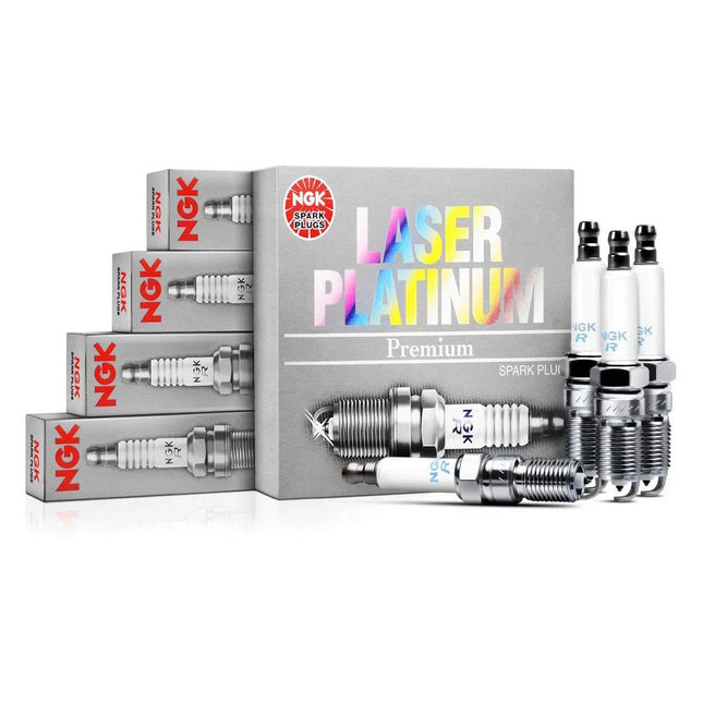 NGK Laser Platinum spark plugs with retail boxes, four pack