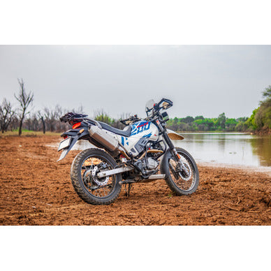 Hero XPulse 200 4V fitted with the Powerage full system exhaust on a trail