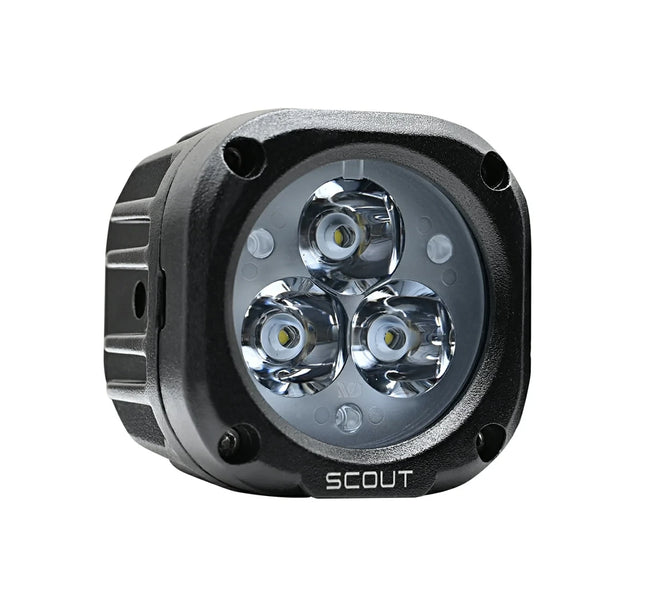 Maddog Scout performance auxiliary lights – 3000 lumens, compact 10W LED pods with black aluminum housing.