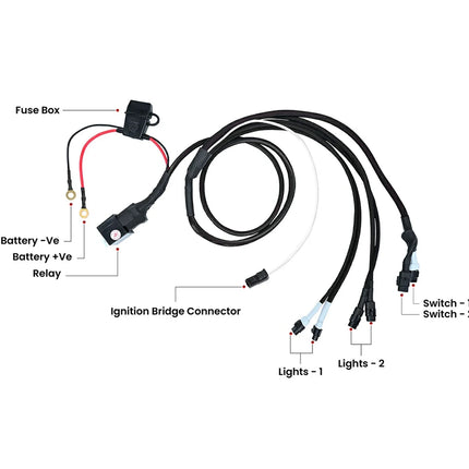 Maddog Dual Wire Harness Pro – Heavy-Duty Waterproof Auxiliary Light Wiring Kit (Up to 150W)