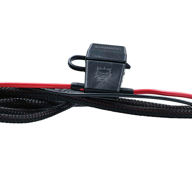 Maddog 4-Wheeler Wire Harness with Switch – Heavy-Duty Waterproof Auxiliary Light Wiring Kit (Up to 150W)