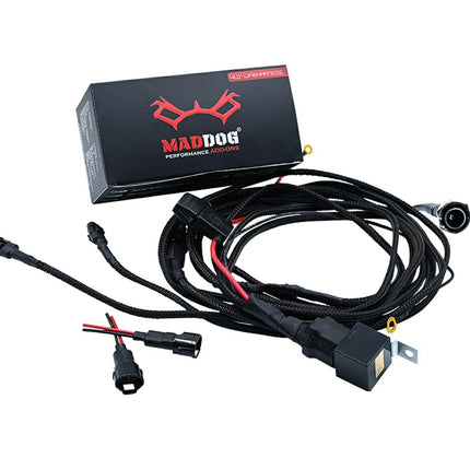 Maddog 4-Wheeler Wire Harness with Switch – Waterproof Auxiliary Light Wiring Kit for SUVs and ATVs