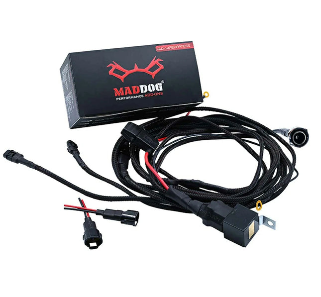 Maddog 4-Wheeler Wire Harness with Switch – Waterproof Auxiliary Light Wiring Kit for SUVs and ATVs