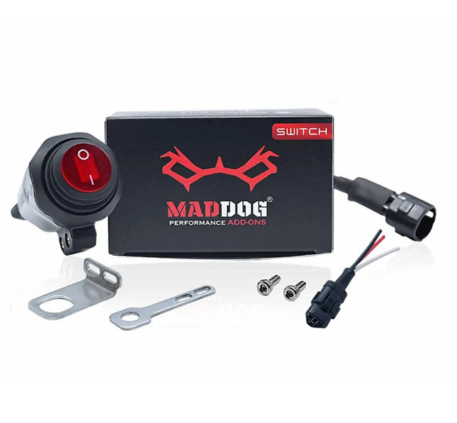 Maddog Switch – Backlit Motorcycle Auxiliary Light Switch with Mirror Mount