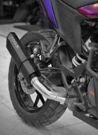 Barrel Rogue Exhaust for KTM Duke 250, Duke 390 BS4/BS6, RC 390 BS4/BS6 & KTM Adventure 390 – Rogue 1.0 / 2.0 (Black with Link Pipe) Barrel
