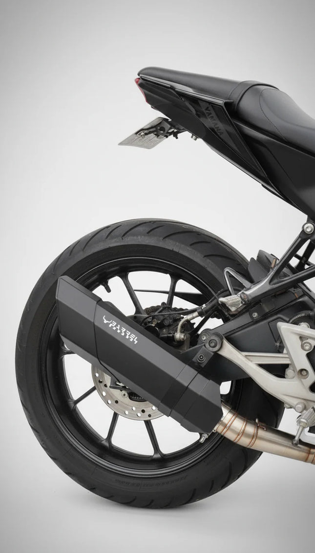 Barrel Rogue exhaust Yamaha MT15 black with bend pipe