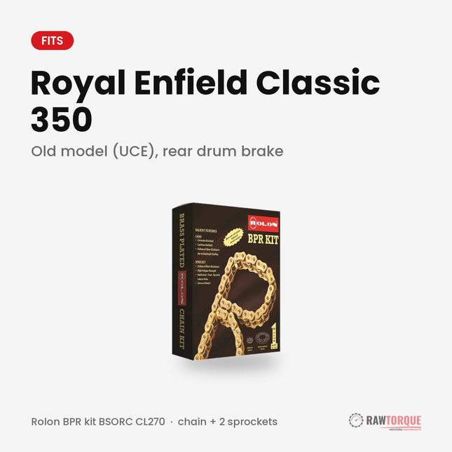 Rolon chain sprocket kit for Royal Enfield Classic 350, kit BSORC CL270