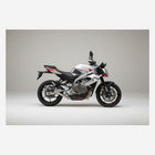 Aprilia Tuono 457 in white, full left side profile