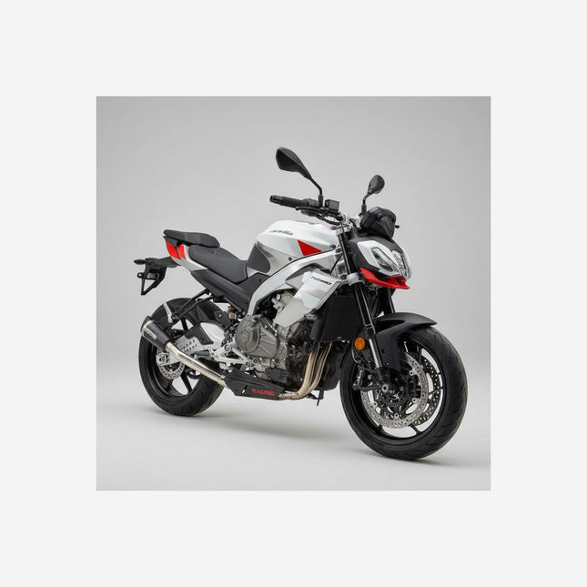 Aprilia Tuono 457 in white, front three-quarter view from the right