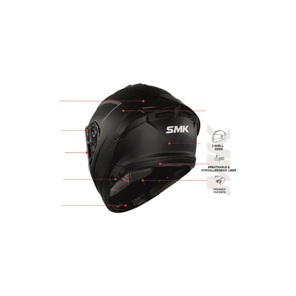 SMK Typhoon Full Face Helmet - technical features