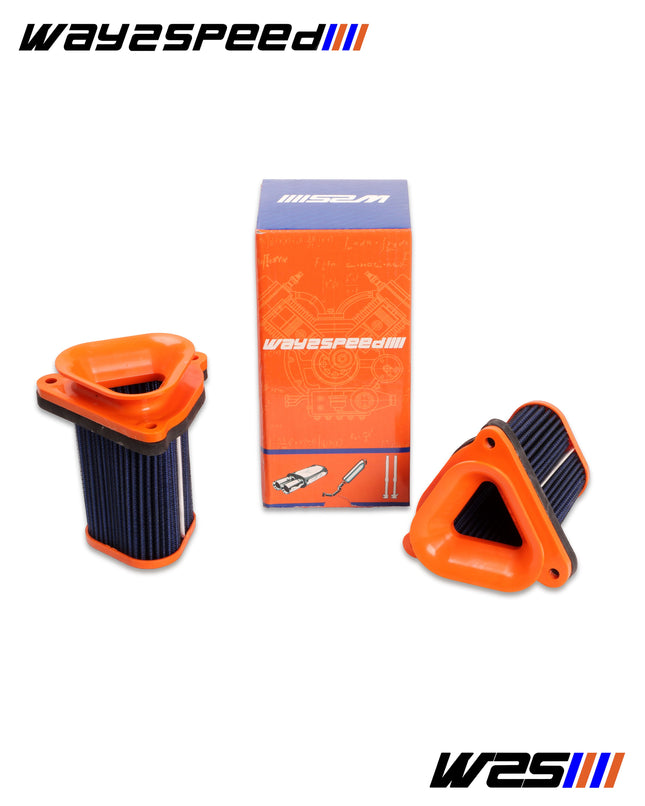 Way2Speed Magna Flow air filter with velocity stack and box for Royal Enfield Interceptor 650 / Continental GT 650 / Bear 650
