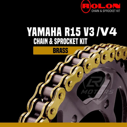 Rolon brass chain and sprocket kit for Yamaha R15 V3 / V4