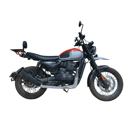 Yezdi Scrambler with Barrel Rogue 2.0 performance exhaust