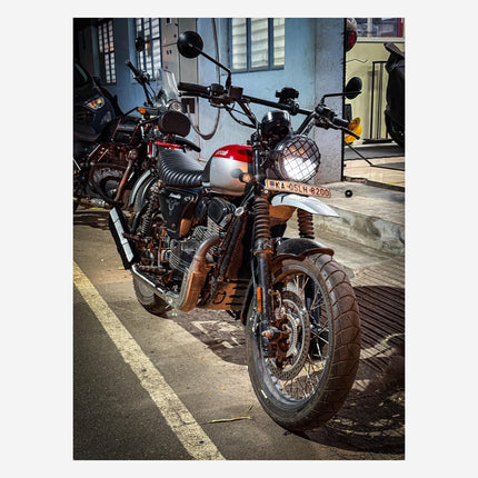 Yezdi Scrambler with Barrel Rogue 2.0 performance exhaust